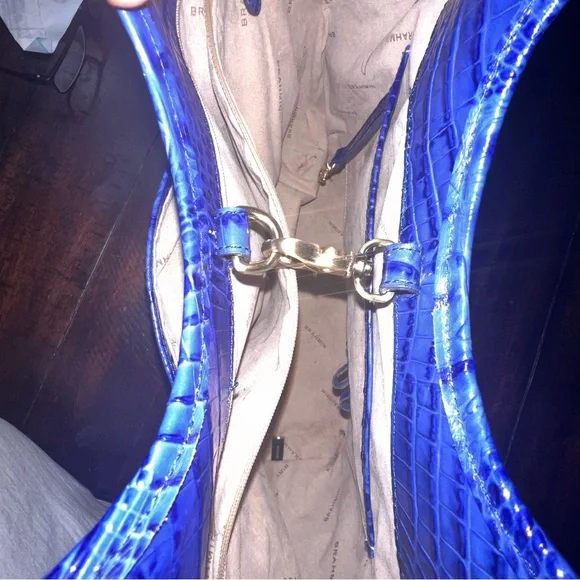 Brahmin Blue Crocodile-Embossed Tote Bag - Picture 10 of 10